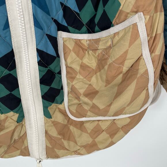 Free People Movement Packable Hooded Puffer Women's Medium Aztec Pria Full Zip - Picture 5 of 16